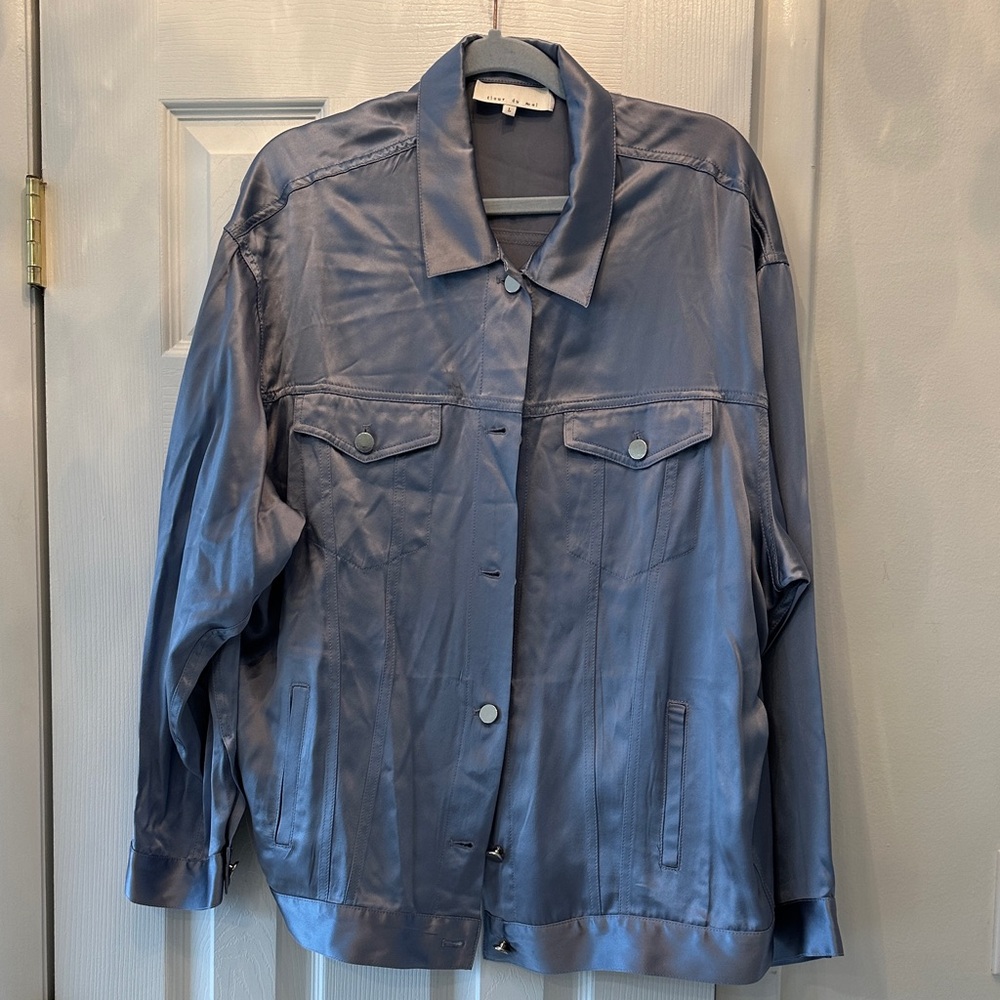 Fleur du Mal Shimmering Gray Jean Jacket